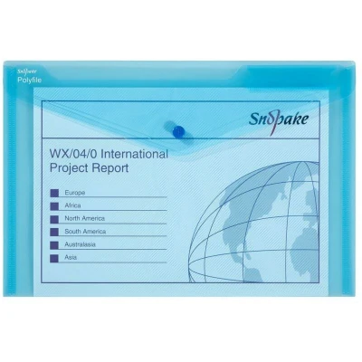Image of Snopake Polyfile Wallet File Polypropylene Foolscap Blue (Pack 5)