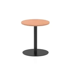 Image of Italia 600mm Poseur Round Table Beech Top 720mm High Black Leg