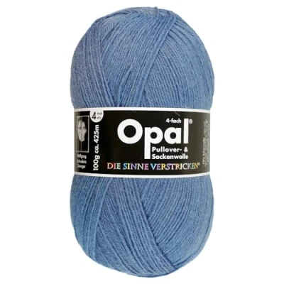 Image of Frida&#039;s Wollhaus Opal 100 g Plain 4 Ply Sock Yarn Stockings Knitting Felt Free Wool 35 Colours (5195 Denim Blue)