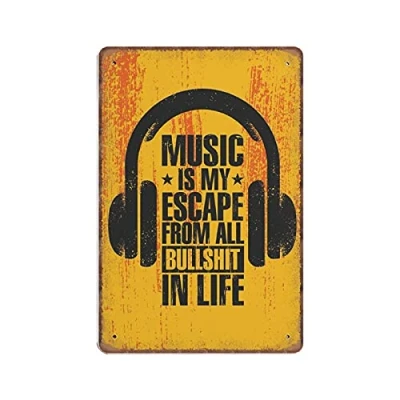 Image of DAIERCY Music Motivation Tin Signs Funny Vintage Metal Sign Plaqu Poster Wall Art Pub Bar Kitchen Garden Bathroom Home Decor, 140x200 mm