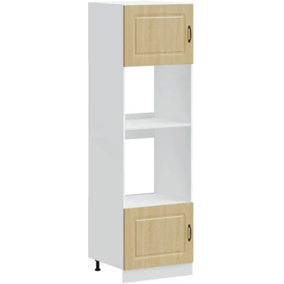 Image of vidaXL Oven Cabinets 2 pcs Lucca Sonoma Oak Engineered Wood Kitchen Storage Units 60x57x207 cm Modern Style