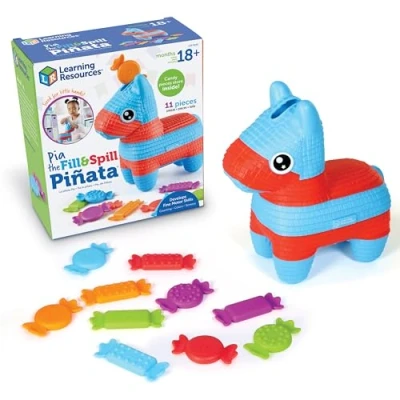 Image of Learning Resources LER9135 Pia The Fill &amp; Spill Piñata, Top Toddler, Preschool, Fine Motor Skills, Educational Toys, 11 Pieces, Age 18 Months, Multi Coloured, Medium
