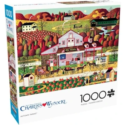 Image of Buffalo Games Charles Wysocki Autumn Farms 1000 Piece Jigsaw Puzzle for Adults Challenging Perfect Game Nights Finished Size 26.75 x 19.75