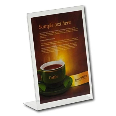 Image of EPOSGEAR® A4 Portrait Angled Acrylic Lean Back to Counter Menu Leaflet Flyer Poster Holder Display Stands (5)