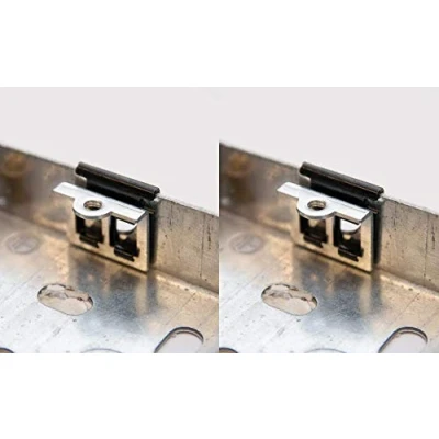 Image of x2 Back Box Repair Clips Replace Damaged Threads or Lugs on Installed Electrical Metal Pattress Boxes