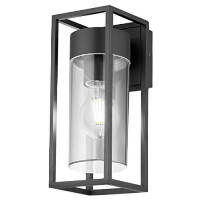 Image of Outdoor Exterior Modern Garden Wall Light Lantern Cool White Clear Diffuser LED Compatible Includes 4w Bulb ZLC079CW
