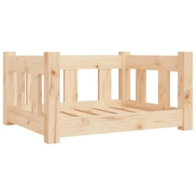 Image of vidaXL Solid Wood Pine Dog Bed Minimalist Rectangular Design Secure Comfort Space for Small to Medium Dogs Easy Assembly
