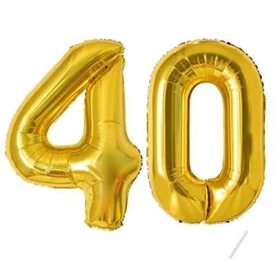Image of Number Balloons 40,Gold 40 for Birhtday Party Decoration,40 Inch Giant Helium Foil Women Men 40th Birthday Decor Anniversary Decorations Supplies