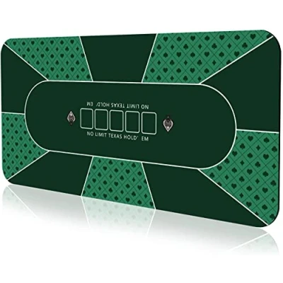 Image of YUZPKRSI Poker Mat 180x90cm, 10 Players Texas Hold&#039;em Rubber Topper for Tables, Folding Portable Table Top Layout w/Carrying Bag Games, Blackjack