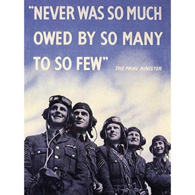 Image of Wee Blue Coo War Wwii UK Churchill Pilot Battle Britain Quote Art Print Poster Wall Decor 12X16 Inch