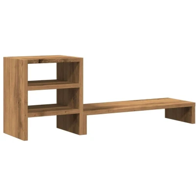 Image of vidaXL Monitor Stand with Desk Organiser Artisian Oak Engineered Wood