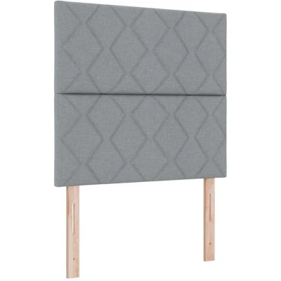 Image of Box Spring Bed with Mattress Light Grey 100x200 cm Fabric Vidaxl