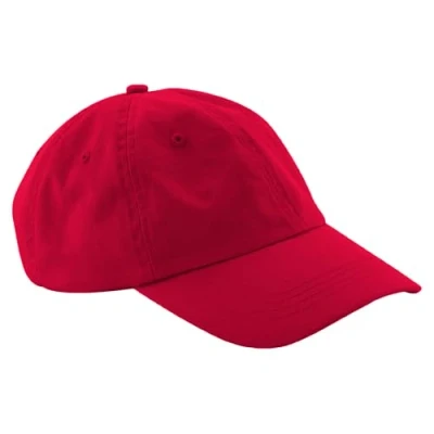 Image of Beechfield Low Profile 6 Panel Dad Baseball, Running Accessories, All Round, Sun Hat, Trucker, Mens, Womens, Unisex, Hat 100% Chino Cotton Classic Red