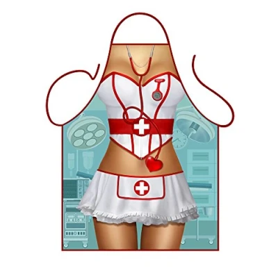 Image of Iconic Aprons Sexy Nurse Apron, Polyester, Multi Colour, 79 x 56 0.1 cm
