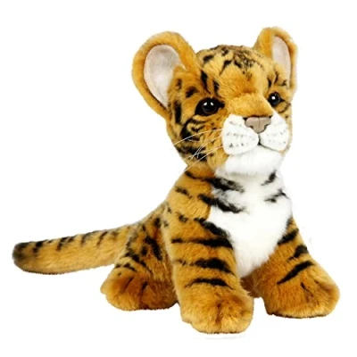 Image of Hansa Plush Tiger Baby Sitting Brown 18cmH (3421)