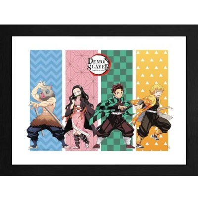 Image of GB eye Demon Slayer Group 30 x 40cm Framed Collector Print