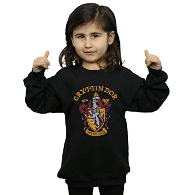 Image of Harry Potter Girls Gryffindor Crest Sweatshirt Black 3 4 Years
