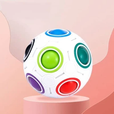 Image of Rainbow Puzzle Magic Ball, Ball Cube Fidget Game Funny Stress Reliever Anti for Kids Adults Education