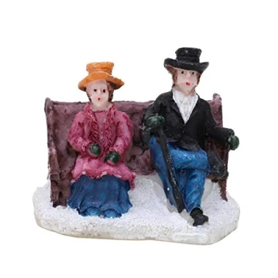 Image of Toyland® Mini Resin Christmas Collectible Ornament Village Scene Accessories Xmas Figures (Couple &amp; No Baby 2 Inch)