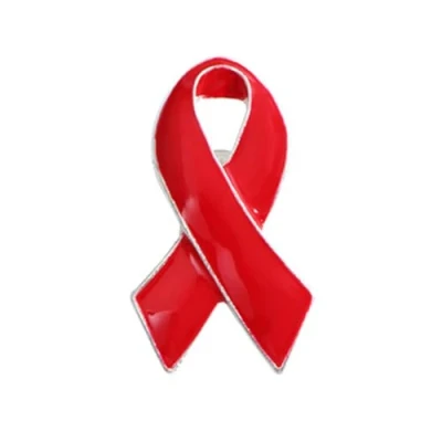 Image of Ribbon Lapel Pin Tuberculosis Hiv Aids Awareness Brooch Hope Enamel Pins Badge For Charity Event