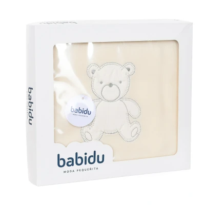Image of Babidu Baby Unisex Embroidered blanket on the front 285 for Off White Cotton One Size