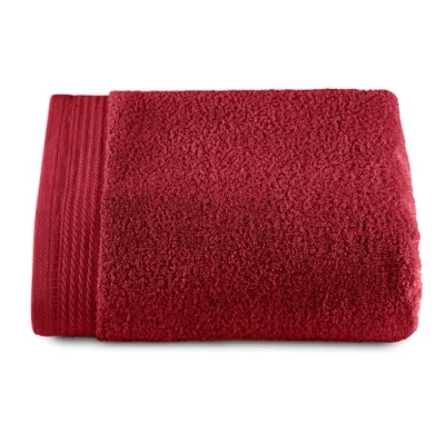Image of RIZO Top Towel Set of 1 Shower Bath Towels 100% Combed Cotton 600 g/m2 Measure 70 x 140 cm Garnet