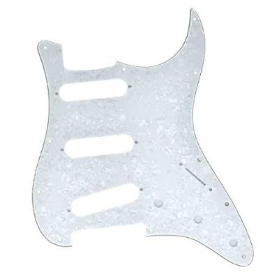 Image of Dopro White Pearl 11 Hole Strat Style Guitar Pickguard Bridge Reversed for FD Jimi Hendrix Stratocaster