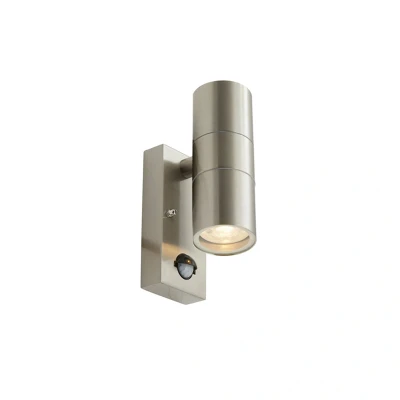 Image of Ansell Acero Bi Directional With PIR GU10 Wall Light Stainless Steel
