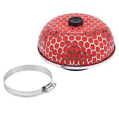 Image of Universal air intake Filter, High Flow Foam Gauze mushroom Design Inlet Filter(Red) filter 75mm