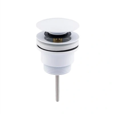 Image of ENKI, W74, White, Slotted or Unslotted, Universal Pop Up Basin Waste Sink Plug Push Button Click Clack