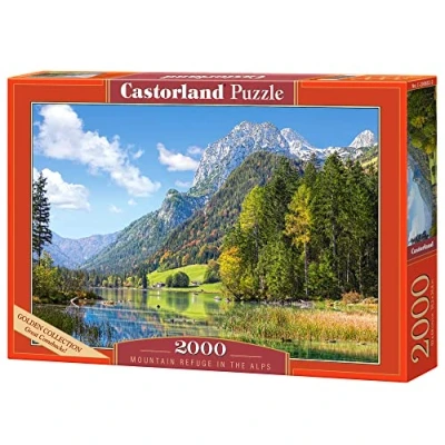 Image of Castorland 2000 Piece Jigsaw Puzzle, Mountain Refuge in The Alps, Germany, Idyllic Landscape, Tyrolean Adult C 200832 2