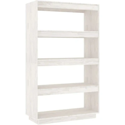 Image of vidaXL Book Cabinet/Room Divider White 80x35x135 cm Solid Pinewood