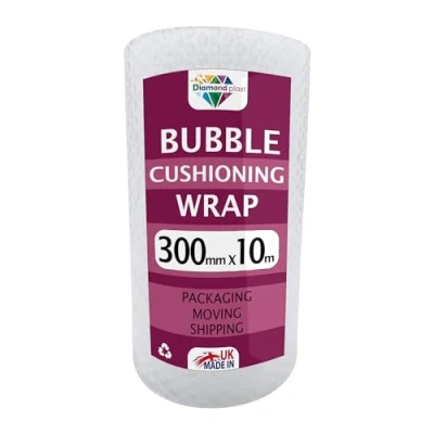 Image of Bubble Cushioning Wrap for Packaging and Mailing, Heavy Small Air Bubbles, 300mm x 10m Roll, Packing or Storage (300mm 10m)