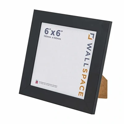 Image of Wall Space 6x6 Black Frame Square inches 6 x inch Photo Picture Frames All Wooden are made from SOLID WOOD and come with REAL GLASS