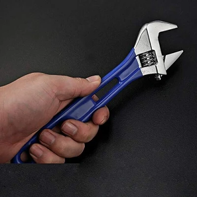 Image of Vogueing Tool Adjustable Spanner 6&quot; 150MM Lightweight Wrench Compact Soft Grip Wide Jaw Hand Blue Long (Jaw Width Capacity:24MM)