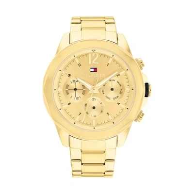 Image of Tommy Hilfiger Analogue Multifunction Quartz Watch for Men with Gold Colored Stainless Steel Bracelet 1792060