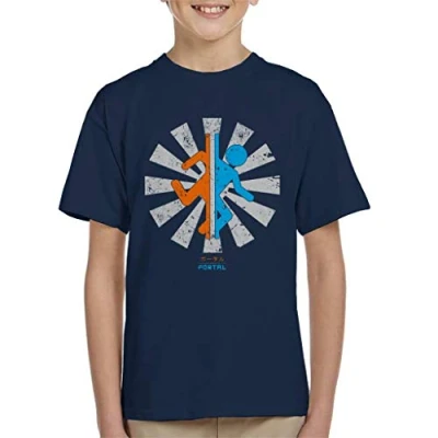 Image of Cloud City 7 Portal Retro Japanese Kid&#039;s T Shirt Navy Blue