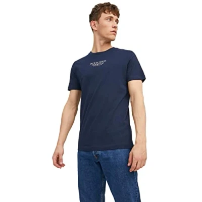 Image of JACK &amp; JONES Men&#039;s Jprbluarchie SS Tee Crew Neck Noos T Shirt, Blazer Navy, L