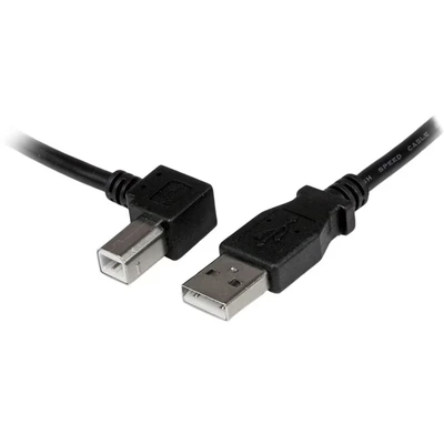 Image of StarTech.com USBAB1ML 1 m USB 2.0 A to Left Angle B Cable Cord, Printer Cable, 1x (M), Black