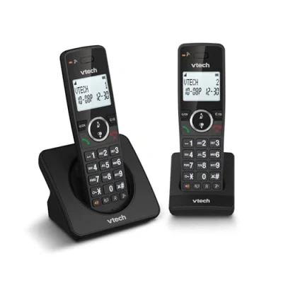 Image of VTech ES2001 DECT Cordless Phone with Nuisance Call Blocker,Easy to Read Backlit Display,ECO Mode,Landline 18 Hours Talk time,Volume Booster,Handsfree Speakerphone,Speed Dial,Twin Handset