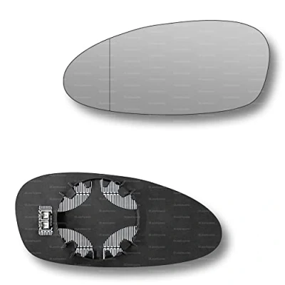 Image of Less4spares Replacement Wing Mirror Glass Left Compatible with Porsche Boxster 2005 2009 CLIP ON Passnager Near Side N/S Heated Blind Spot