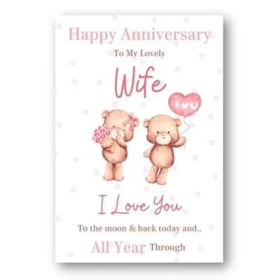 Image of Second Ave To My Lovely Wife I Love You Bear Anniversary Card
