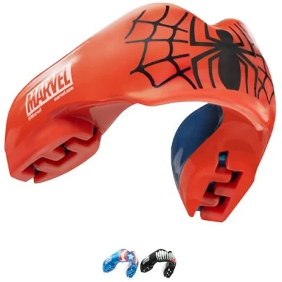 Image of Marvel Spider Man Sports Mouthguard for Braces, One Size Remouldable Gum Shield with Case Boxing, MMA, Rugby, Martial Arts, Judo and All Contact