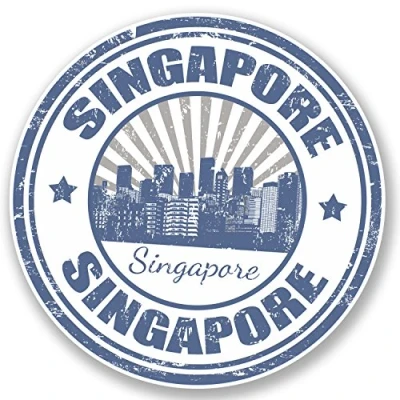 Image of 2 x Singapore Vinyl Sticker Decal Bike Laptop Travel Luggage Tag Flag #4698 (10cm 10cm)