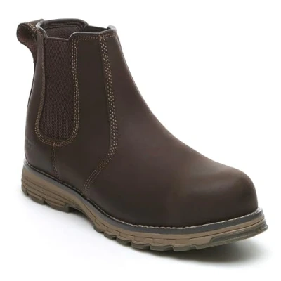 Image of Apache Workwear Men&#039;s Flyweight Dealer Safety Boot UK Size 7 Brown Water Resistant Shoe Toe Cap and Mid Sole Protection Lightweight Comfortable Easy Entry