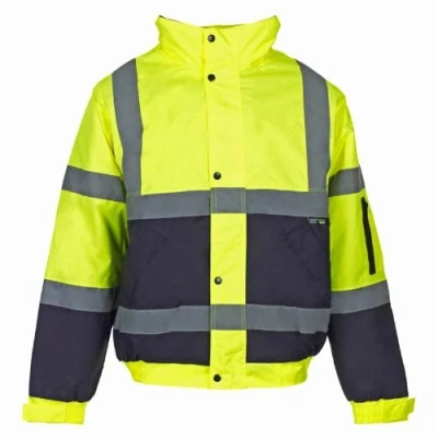 Image of Supertouch 35545 HI VIS 2 Tone Bomber Jacket Yellow/Navy Blue