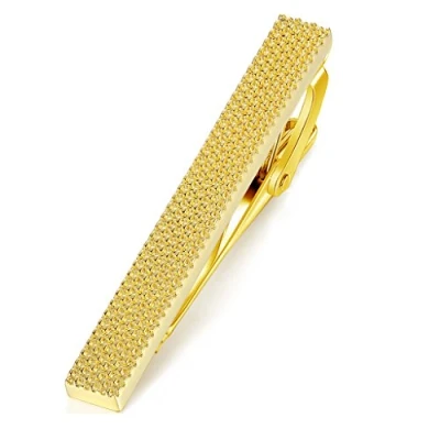 Image of HONEY BEAR Men&#039;s Tie Clip Bar, Normal Size, Stainless Steel, for Business Wedding Gift,5.4cm (Gold)