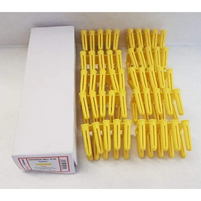 Image of 100 x Wall Plug Plastic Expansion Fixing Raw Rawl Plugs 5 5.5mm Yellow