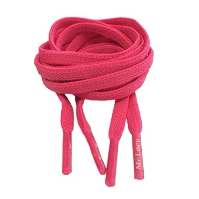 Image of Mr Lacy Flexies Elastic Flexible Shoelaces Neon Pink 90cm