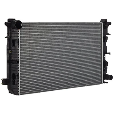 Image of 2E0121253, 2E0121253A, 2E0121253B Engine radiator VALEO 735084 Aluminium 680mm 415mm 34mm without coolant regulator Mechanically jointed cooling fins